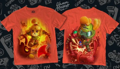 Футболки с полной запечаткой: animal crossing doom (2)